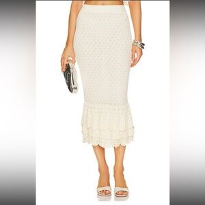 Beach Riot Polly Knit Skirt in Ivory Beige size M
